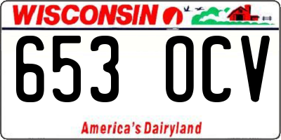 WI license plate 653OCV