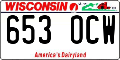 WI license plate 653OCW