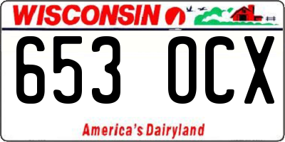 WI license plate 653OCX