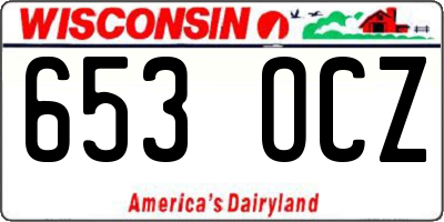 WI license plate 653OCZ