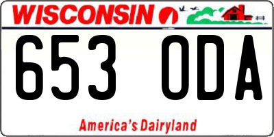WI license plate 653ODA