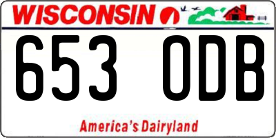 WI license plate 653ODB