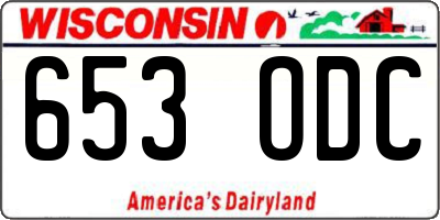 WI license plate 653ODC