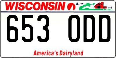 WI license plate 653ODD