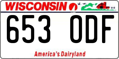 WI license plate 653ODF