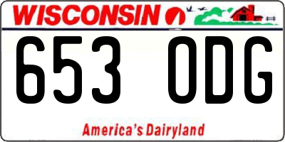 WI license plate 653ODG