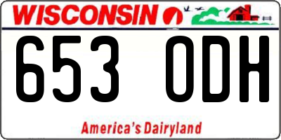WI license plate 653ODH
