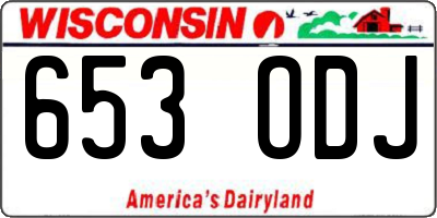 WI license plate 653ODJ