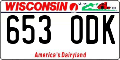 WI license plate 653ODK