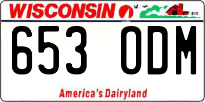WI license plate 653ODM