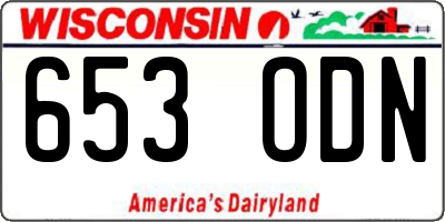 WI license plate 653ODN