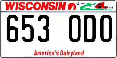 WI license plate 653ODO
