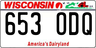 WI license plate 653ODQ