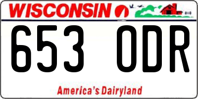 WI license plate 653ODR