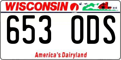 WI license plate 653ODS