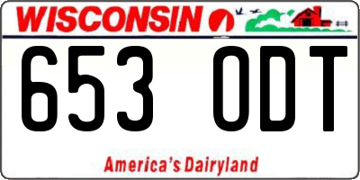 WI license plate 653ODT