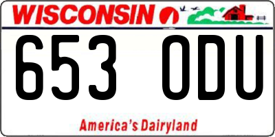 WI license plate 653ODU