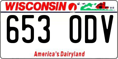 WI license plate 653ODV