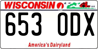 WI license plate 653ODX