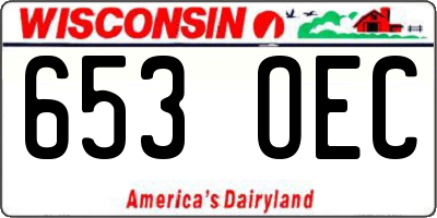 WI license plate 653OEC