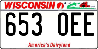 WI license plate 653OEE