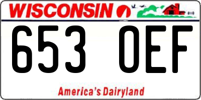 WI license plate 653OEF