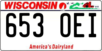WI license plate 653OEI