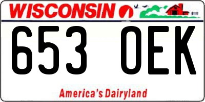 WI license plate 653OEK