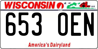 WI license plate 653OEN
