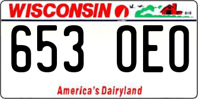 WI license plate 653OEO