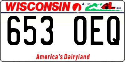 WI license plate 653OEQ