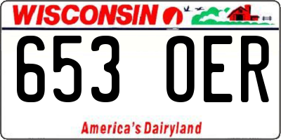 WI license plate 653OER