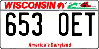 WI license plate 653OET