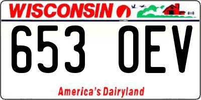 WI license plate 653OEV
