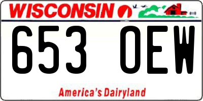WI license plate 653OEW