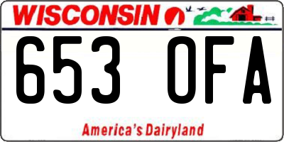 WI license plate 653OFA
