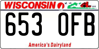 WI license plate 653OFB