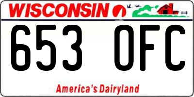 WI license plate 653OFC