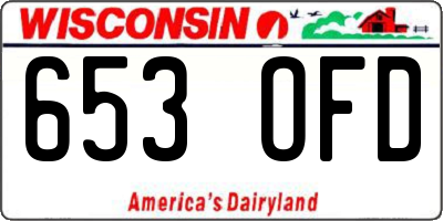 WI license plate 653OFD