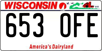 WI license plate 653OFE