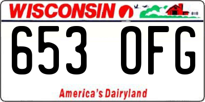 WI license plate 653OFG