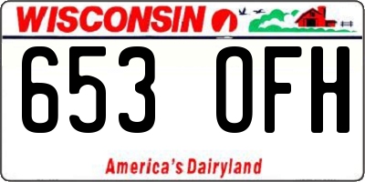 WI license plate 653OFH