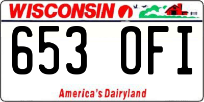 WI license plate 653OFI