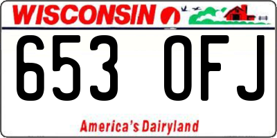WI license plate 653OFJ