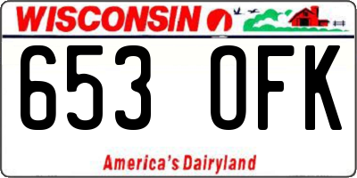 WI license plate 653OFK