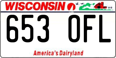 WI license plate 653OFL