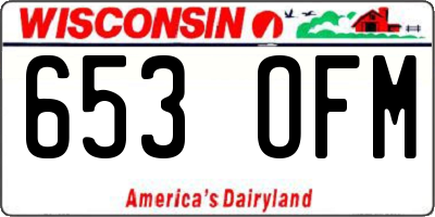 WI license plate 653OFM