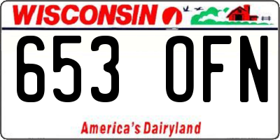 WI license plate 653OFN