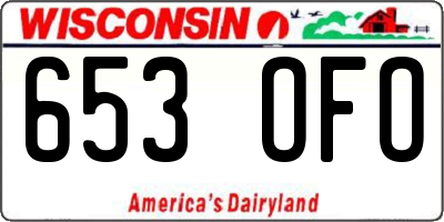 WI license plate 653OFO