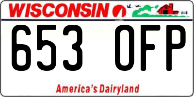 WI license plate 653OFP